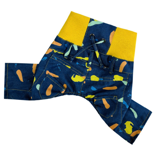 Джинсы с принтом краски синие для собак Dogs Bomba V-10