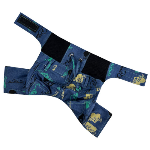 Джинсы Сердца серые для собак Dogs Bomba V-11