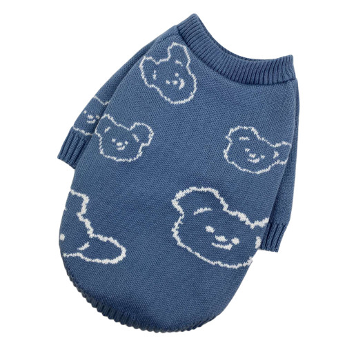 Светр в'язаний Ведмідь блакитний для собак Dogs Bomba Y-285