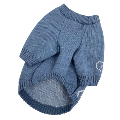 Светр в'язаний Ведмідь блакитний для собак Dogs Bomba Y-285