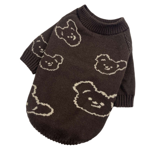 Светр в'язаний Ведмідь коричневий для собак Dogs Bomba Y-286