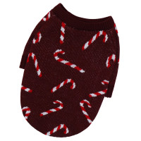 Светр для собак в’язаний «Цукерка» марсала Y-389