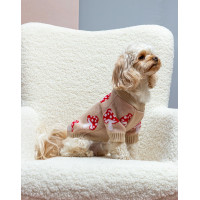 Светр в'язаний Грибочки бежевий для собак Dogs Bomba Y-398