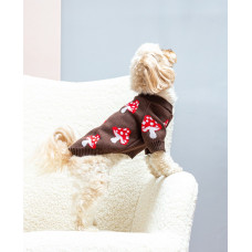 Свитер вязаный Грибочки шоколадный для собак Dogs Bomba Y-400