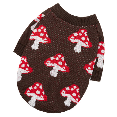 Светр в'язаний Грибочки шоколадний для собак Dogs Bomba Y-400