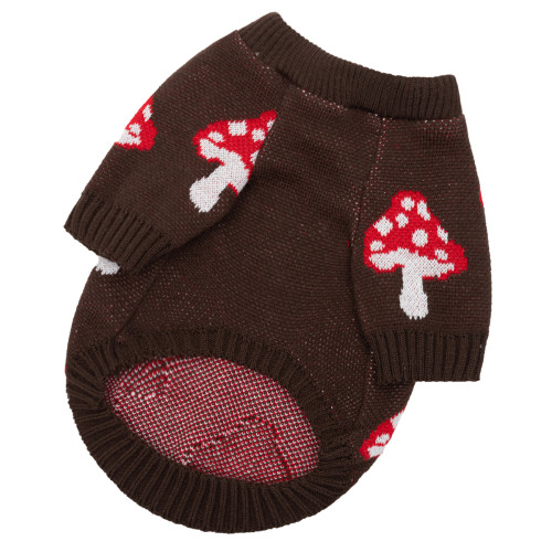 Светр в'язаний Грибочки шоколадний для собак Dogs Bomba Y-400