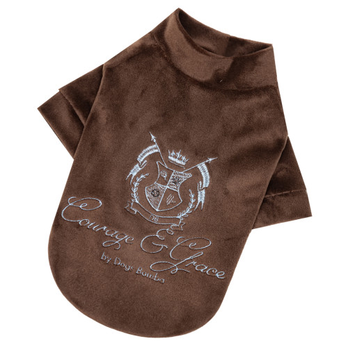 Светр велюровий Кураж шоколадний для собак Dogs Bomba Y-404