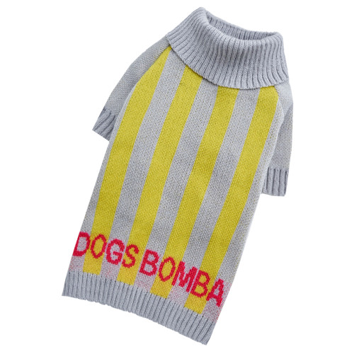 Светр в'язаний сірий для собак Dogs Bomba Y-406