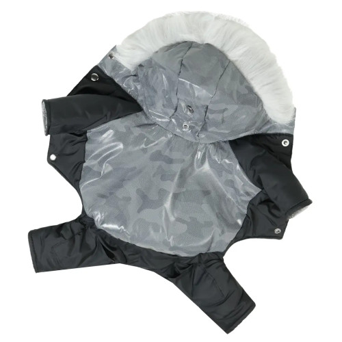 Зимовий комбінезон для собак світловідбиваючий камуфляж A-78