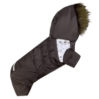 Зимний комбинезон для собак-девочек мех шоколад AD-35