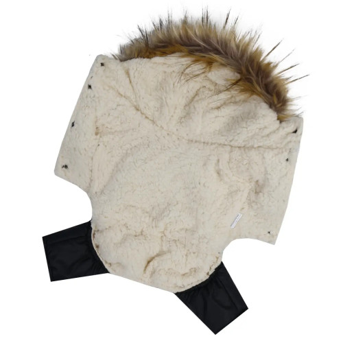 Зимовий комбінезон для собак на хутрі з капюшоном абстракція AM-23