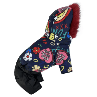 Зимний комбинезон для собак на меху с принтом Funny AM-30