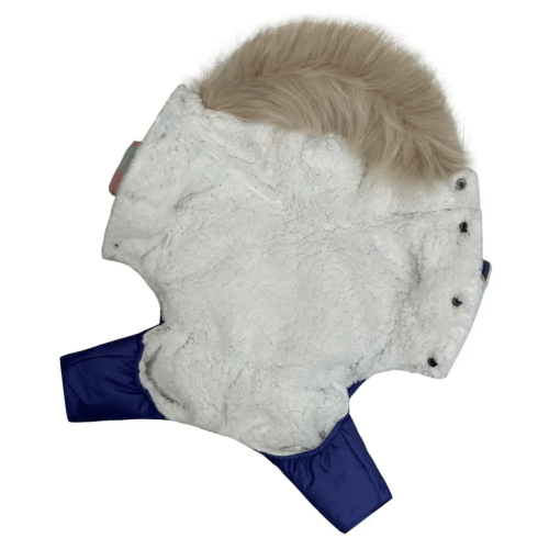 Зимний комбинезон для собак на меху с розовым принтом букв AM-31