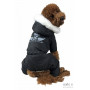Черный зимний комбинезон для собак на меху с капюшоном AM-5