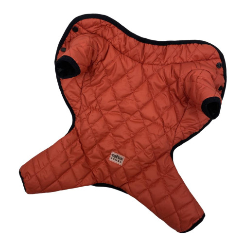 Зимний комбинезон для собак двухсторонний стеганый красного цвета AS-8