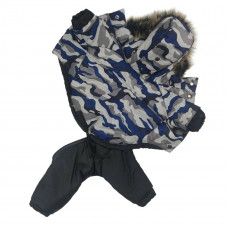 Зимовий комбінезон для собак зі знімними штанами блакитний камуфляж CO-20