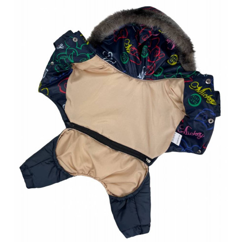 Зимовий комбінезон для собак зі знімними штанами малюнок Міккі CO-29