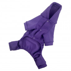 Тёплый костюм для небольших собак фиолетового цвета D-147 с капюшоном
