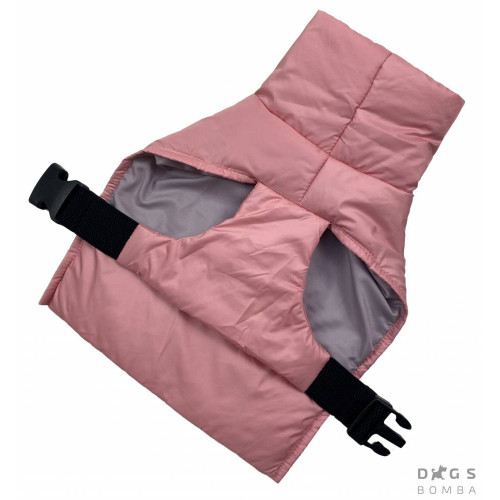Дутый водоотталкивающий жилет для собак розового цвета G-50