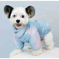 Куртка с фиксаторами для собак тай-дай голубого цвета K-83