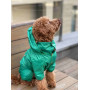 Дощовик для собак із прихованим капюшоном зеленого кольору M-78