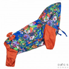 Водоотталкивающий дождевик для собаки девочки MD-8 с цветочной окраской