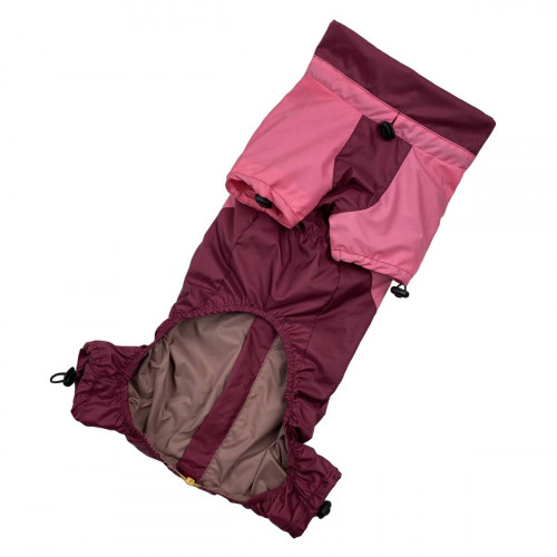 Водовідштовхувальний дощовик для такси чи коргі МТ-18 рожевий з марсаловим кольором