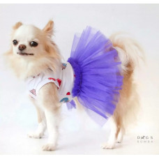 Платье с фатином для собак с принтом единорог O-85