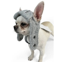 Шапка для собак Авіатор тедди серого цвета S-77