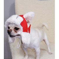 Шапка для собак з вушками червона S-97