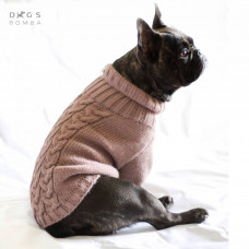 Вязаный cтрейтчевый свитер для собак цвета какао Y-228