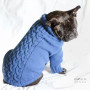 В'язаний косичкою светр для собак синього кольору  Y-230