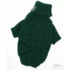 Вязаный косичкой свитер для собак изумрудного цвета Y-231
