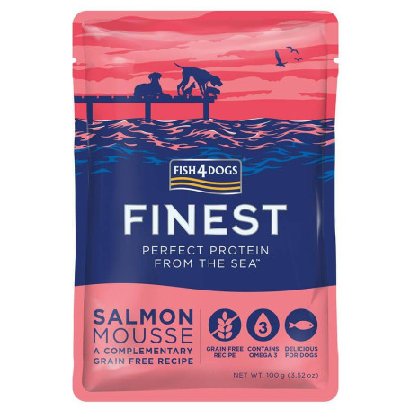 Натуральний вологий корм для собак Мус з чистого лосося Fish4Dogs Finest 100 г