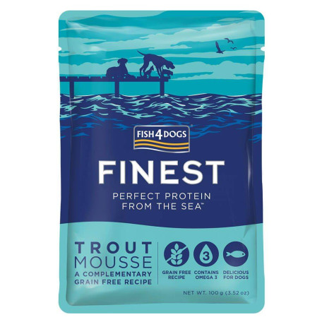 Натуральний вологий корм для собак Мус з чистої форелі Fish4Dogs Finest 100 г