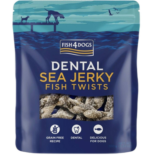 Натуральные лакомства для собак из 100% Кожи Белой Рыбы Fish4Dogs Sea Jerky Рыбные косички