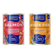 Набір натуральних беззернових вологих раціонів для собак Fish4Dogs Finest Variety Pack Лосось з морквою та картоплею/Біла риба з бататом та зеленою квасолею, 6 шт/395 г - фото 2