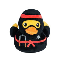 Мягкая игрушка Утка-ниндзя плюшевая желтая для собак FuzzYard