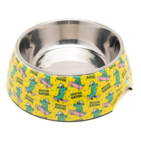 Миска для собак FuzzYard Sk8ter Gator, желтая