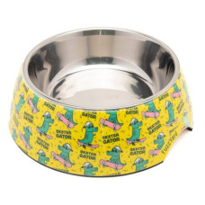 Миска для собак FuzzYard Sk8ter Gator, желтая