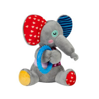 М'яка іграшка для собак Слоненя з кільцем та пищалкою GiGwi Plush Friendz, 16 см