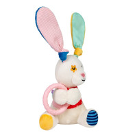 М'яка іграшка для собак Зайчик з кільцем та пищалкою GiGwi Plush Friendz, 16 см