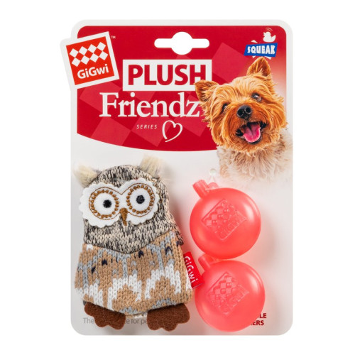 М'яка іграшка для собак Сова з пищалкою GiGwi Plush Friendz, 10 см - фото 2