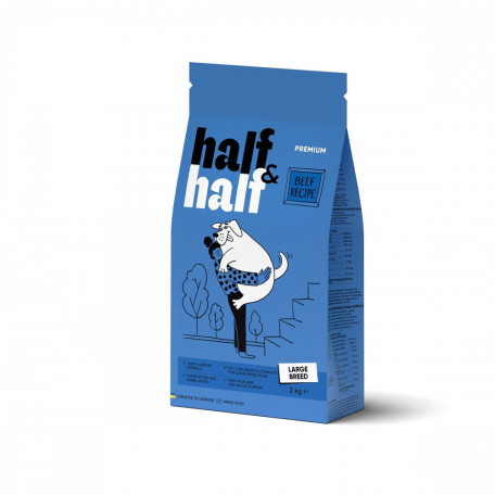 Сухий корм Half&Half для дорослих собак великих порід із яловичиною
