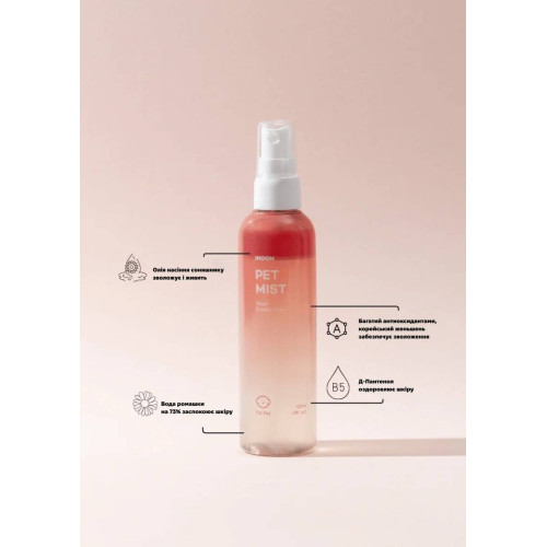 Веганський спрей для грумінгу собак Inoom Pet Mist, двофазний, зволожуючий 120 мл
