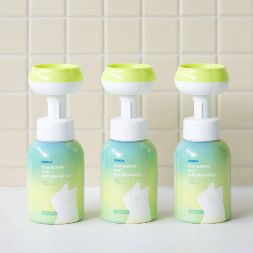 Веганський сухий шампунь для котів Inoom Our Earth 300 мл, екстракт котячої м'яти