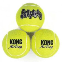 Мячик теннисный KONG SqueakAir Ball воздушная пищалка, 3 шт, желтый для собак Kong