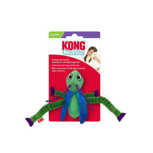 Іграшка Kong Crackles коник з шарудінням зелена для котів Kong