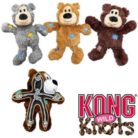 Мягкая игрушка Kong Wild Knots Bears с внутренним узлом бежевая для собак Kong