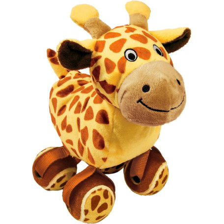 Игрушка-тенниска Kong Tennishoes Giraffe с пищалкой, желто-коричневая, для собак Kong